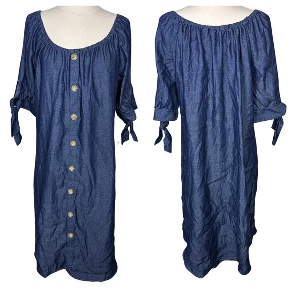 Mlle Gabrielle | Dresses | Mlle Gabrielle Chambray Denim Lightweight Short Sleeve Off Shoulder Midi Dress L | Poshmark Mlle Gabrielle | Dresses | Mlle Gabrielle Chambray Denim Lightweight Short Sleeve Off Shoulder Midi Dress L | Poshmark